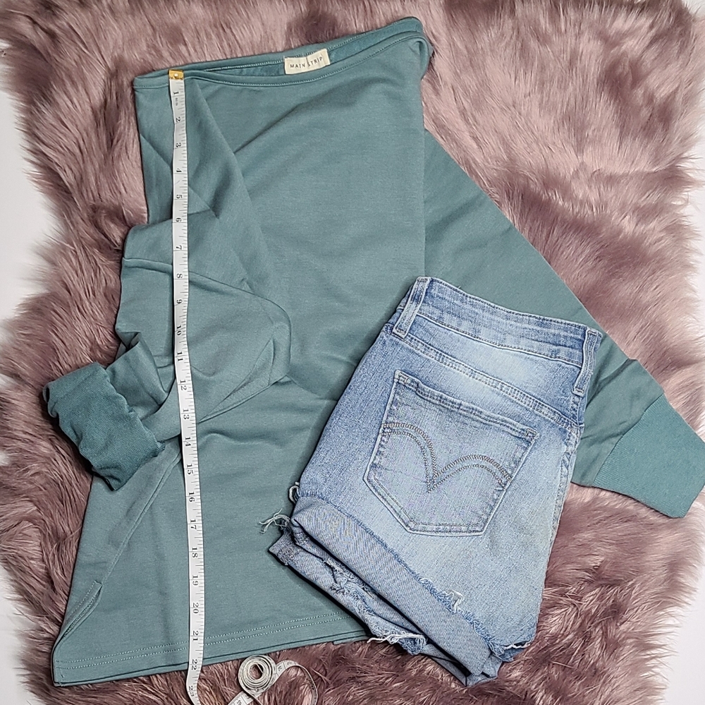 Mineral Blue Loose Fall Sweater